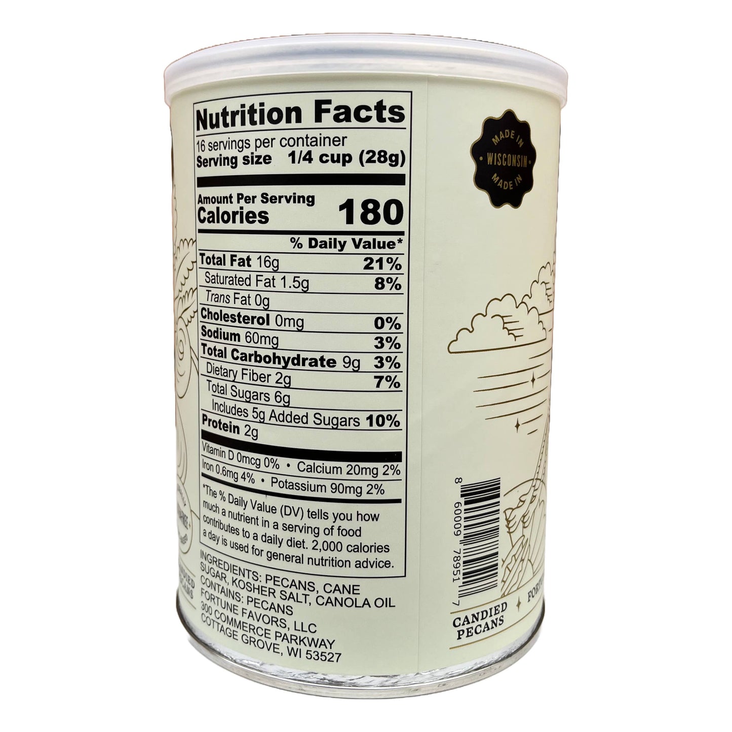 16oz Fortune Favors The Classic Candied Pecans