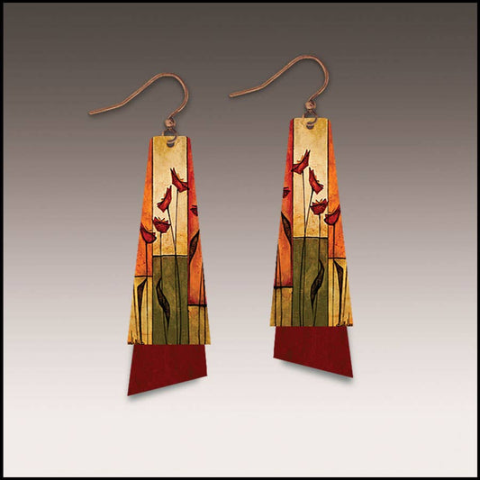 Orange Block Flutter Multilayer Handmade Earrings