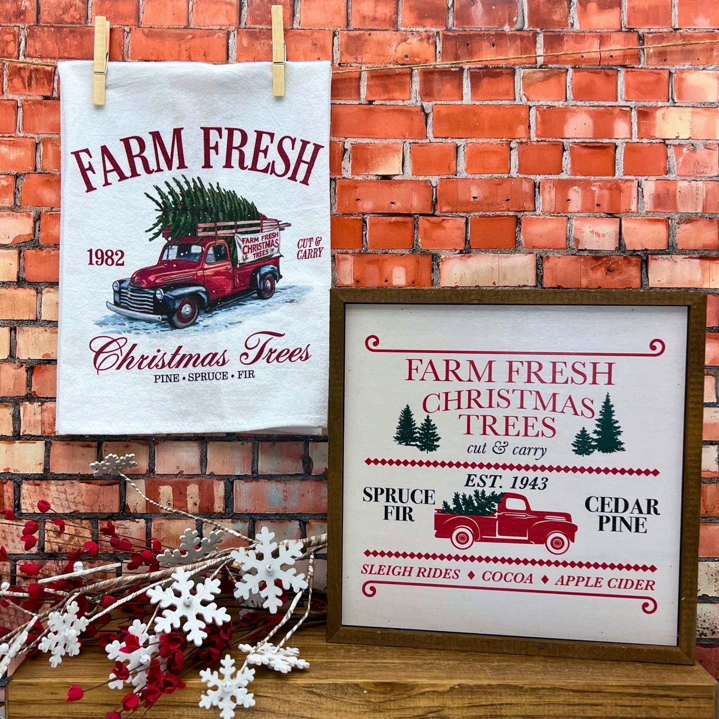 Farm Fresh Christmas Trees Tea Towels - Christmas Towel