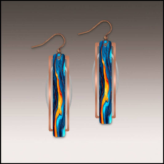 Lava Spill Geometric Metal Accent Earrings