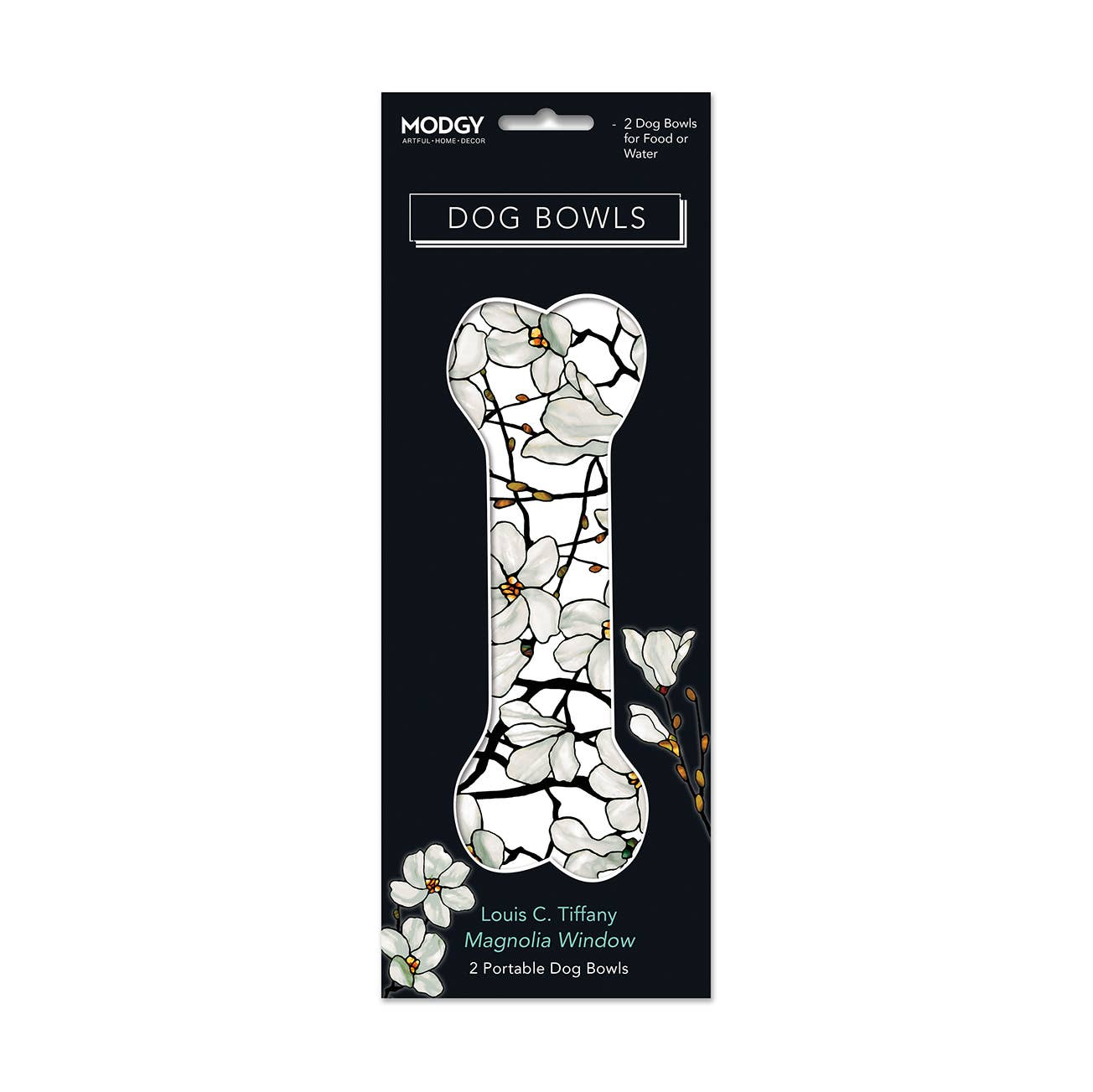 Louis C. Tiffany Magnolia Window Dog Bowls