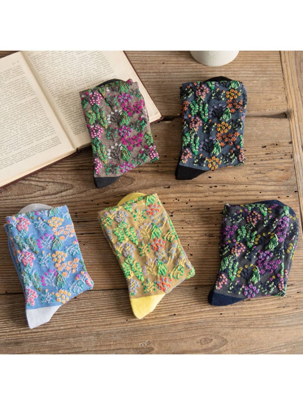 Rufia - Wild Bloom Texture Crew Socks