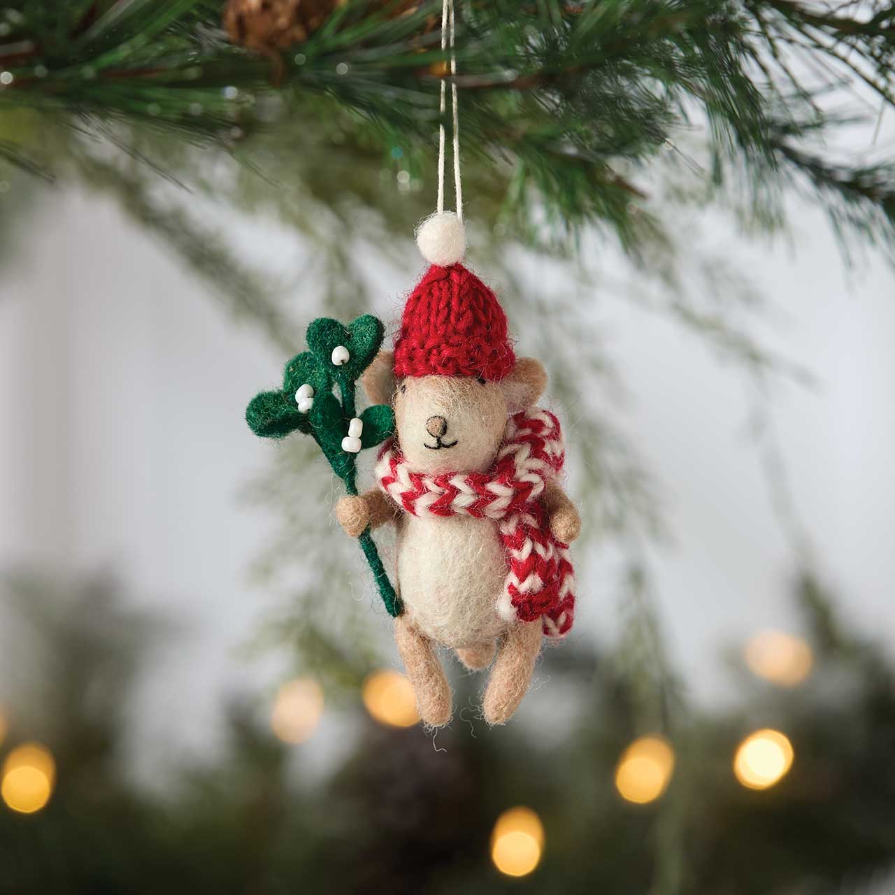 Mistletoe Mouse Christmas Ornament