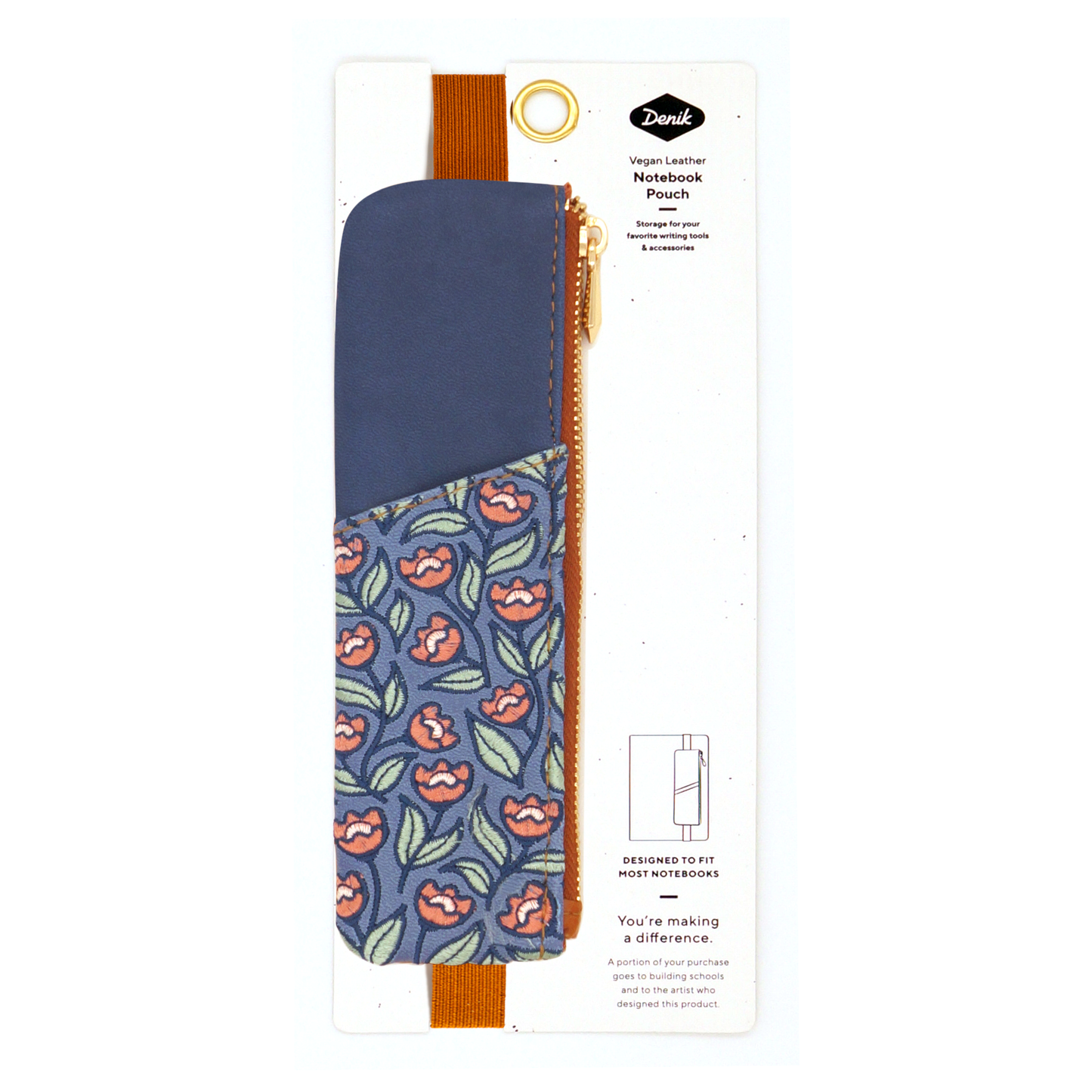 Creeping Floral Embroidered Notebook Pouch