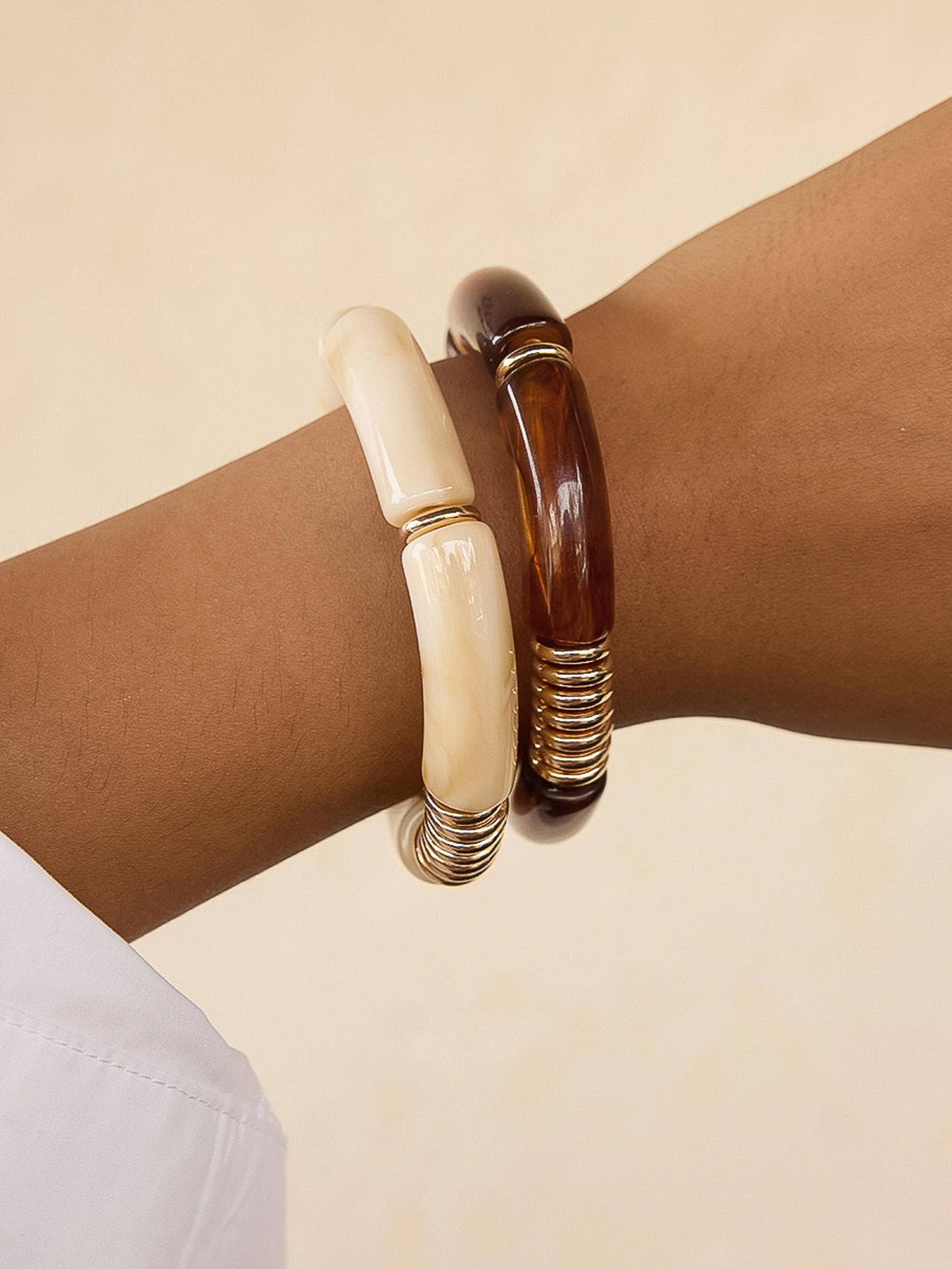 Cove 18K Gold Non-Tarnish Chunky Resin Bangle