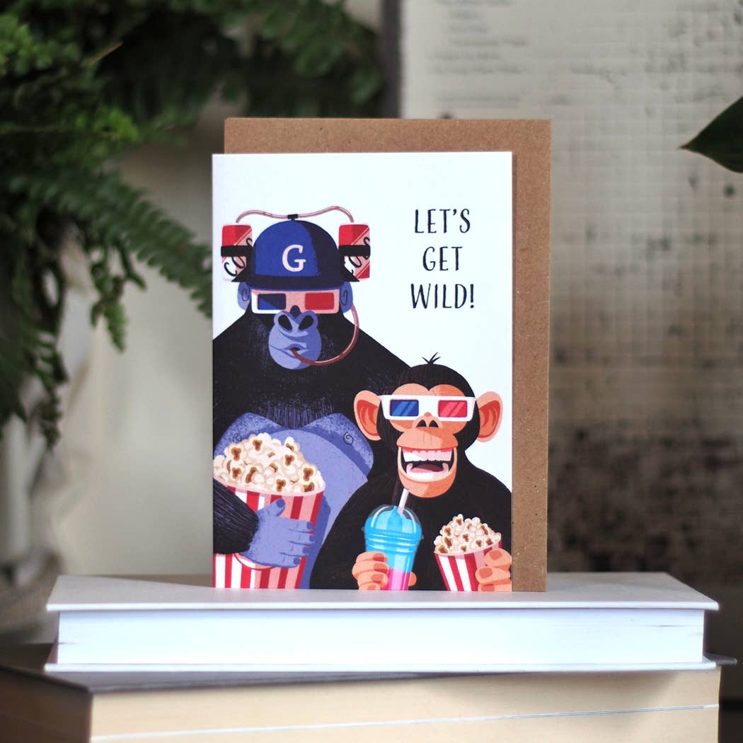 Two Monkeys Birthday Card | Cute Animal Birthday Card