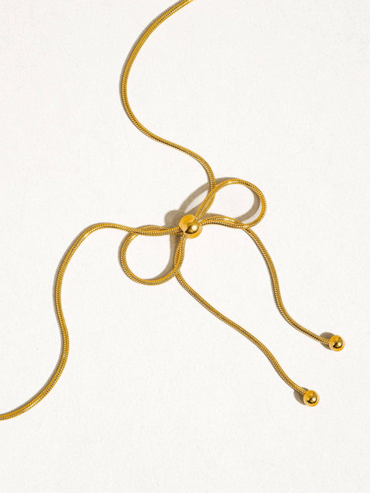 Wildrose 18K Non-Tarnish Bow Chain Necklace