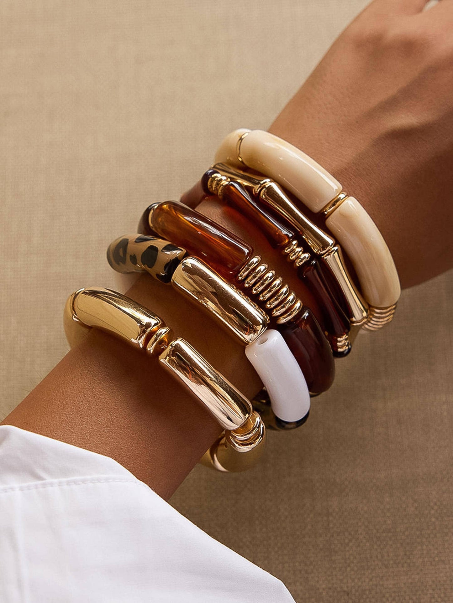 Cove 18K Gold Non-Tarnish Chunky Resin Bangle