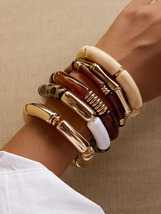 Cove 18K Gold Non-Tarnish Chunky Resin Bangle