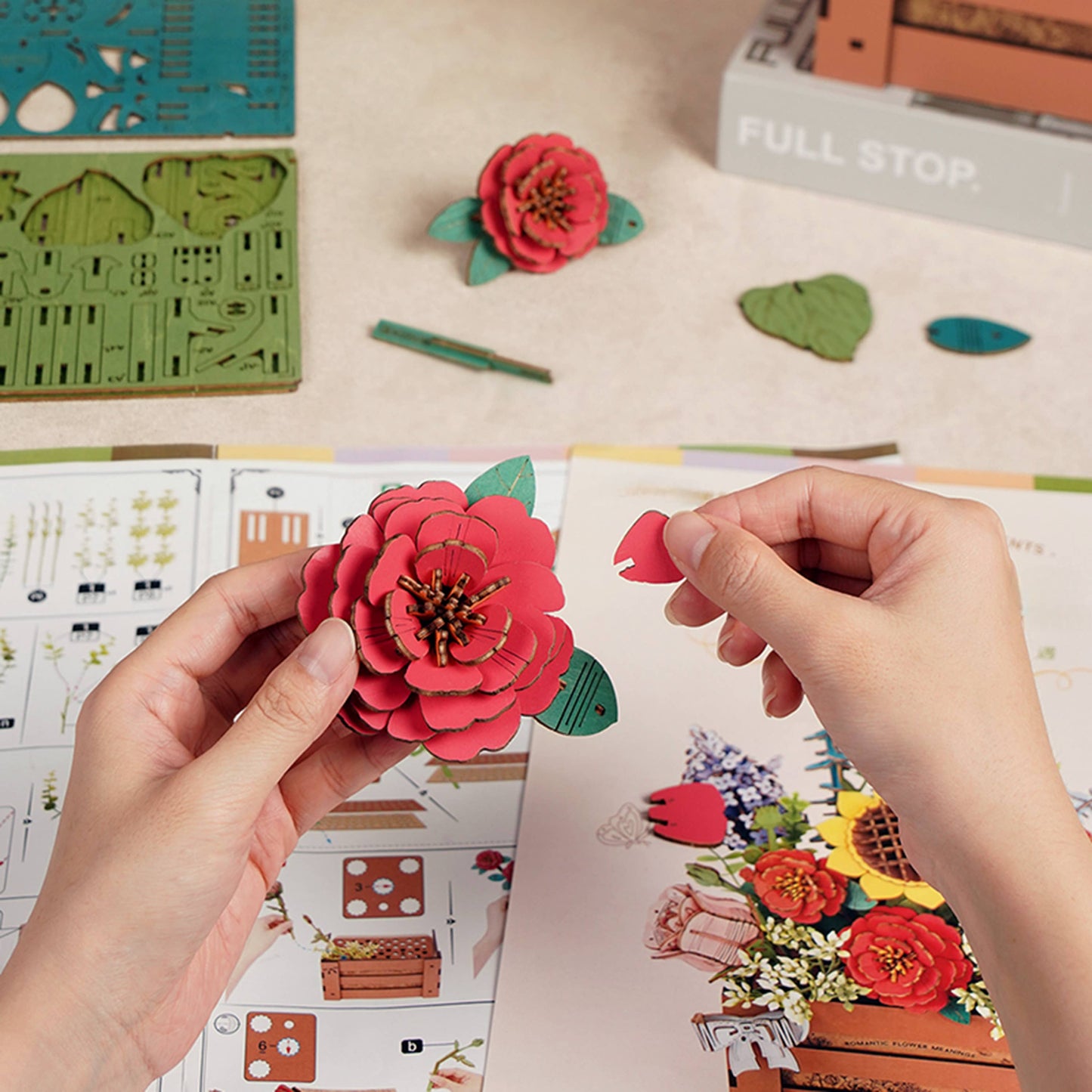 3D Flower Puzzle Wooden Bloom Box