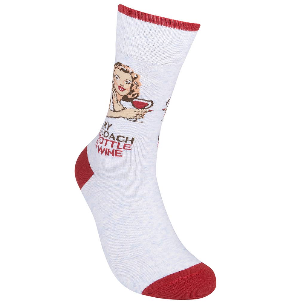 My Life Coach Is A Bottle Of Wine Socks