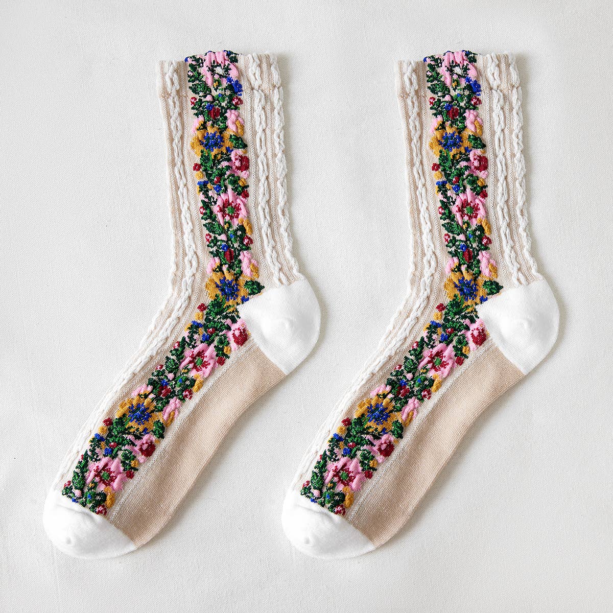 Rufia - Vintage Floral Print Summer Socks