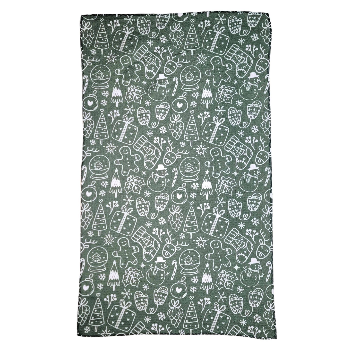 Christmas Collage - Holiday Decorations Waffle Tea Towels