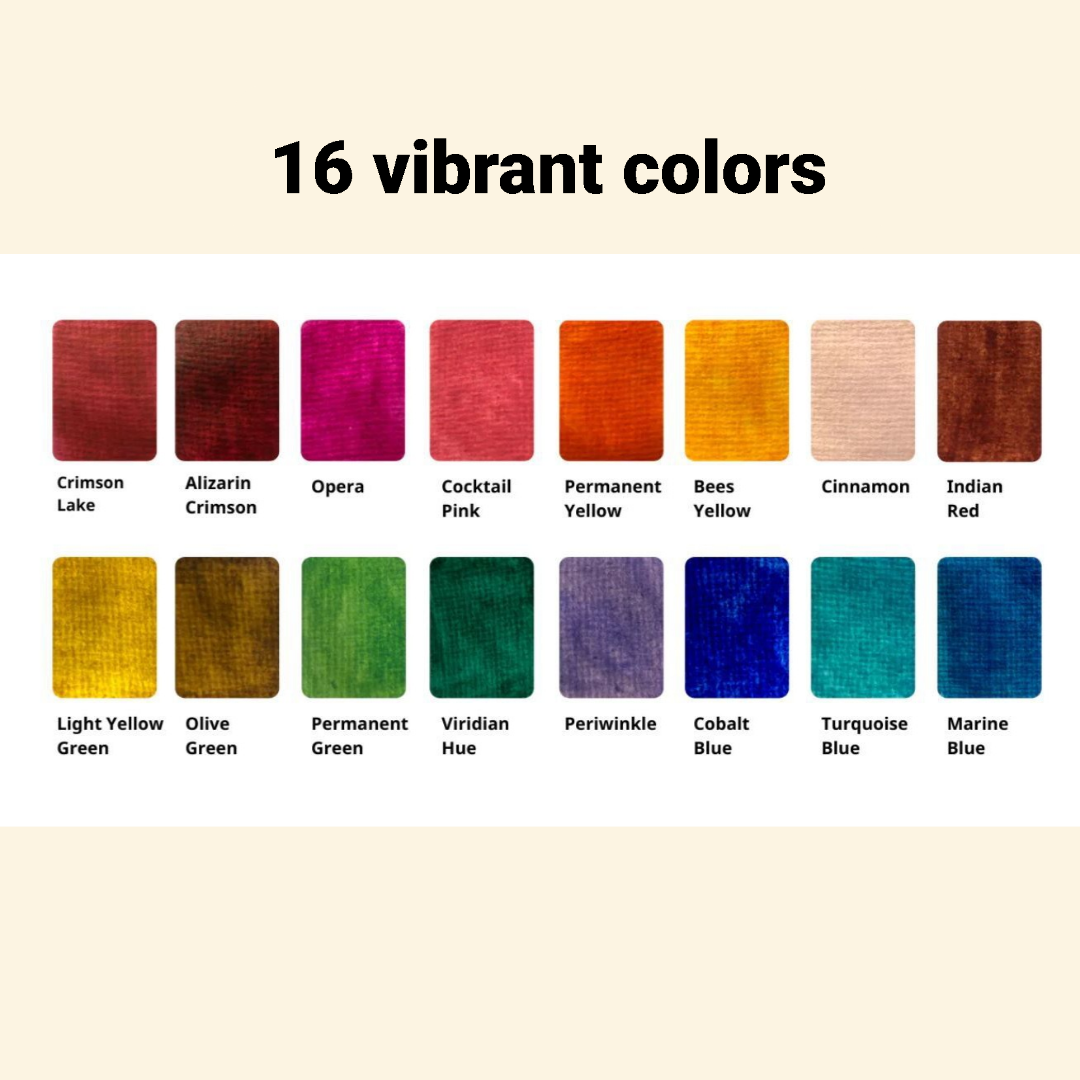 Spring Pans Set - 16 Watercolors | Ecofriendly | Lightfast