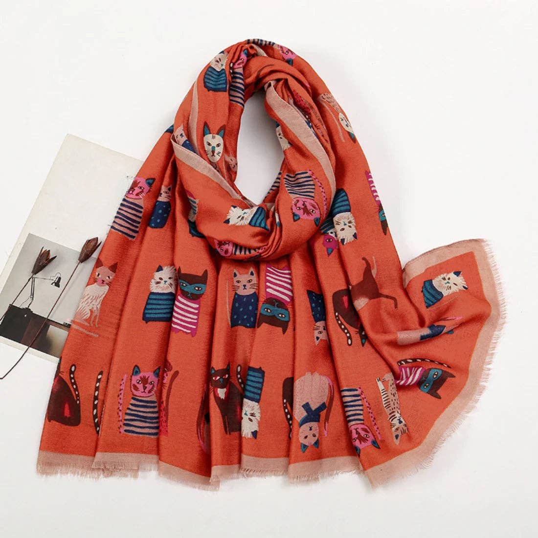 Scarvii - Cute Cartoon Cat Pattern Scarf