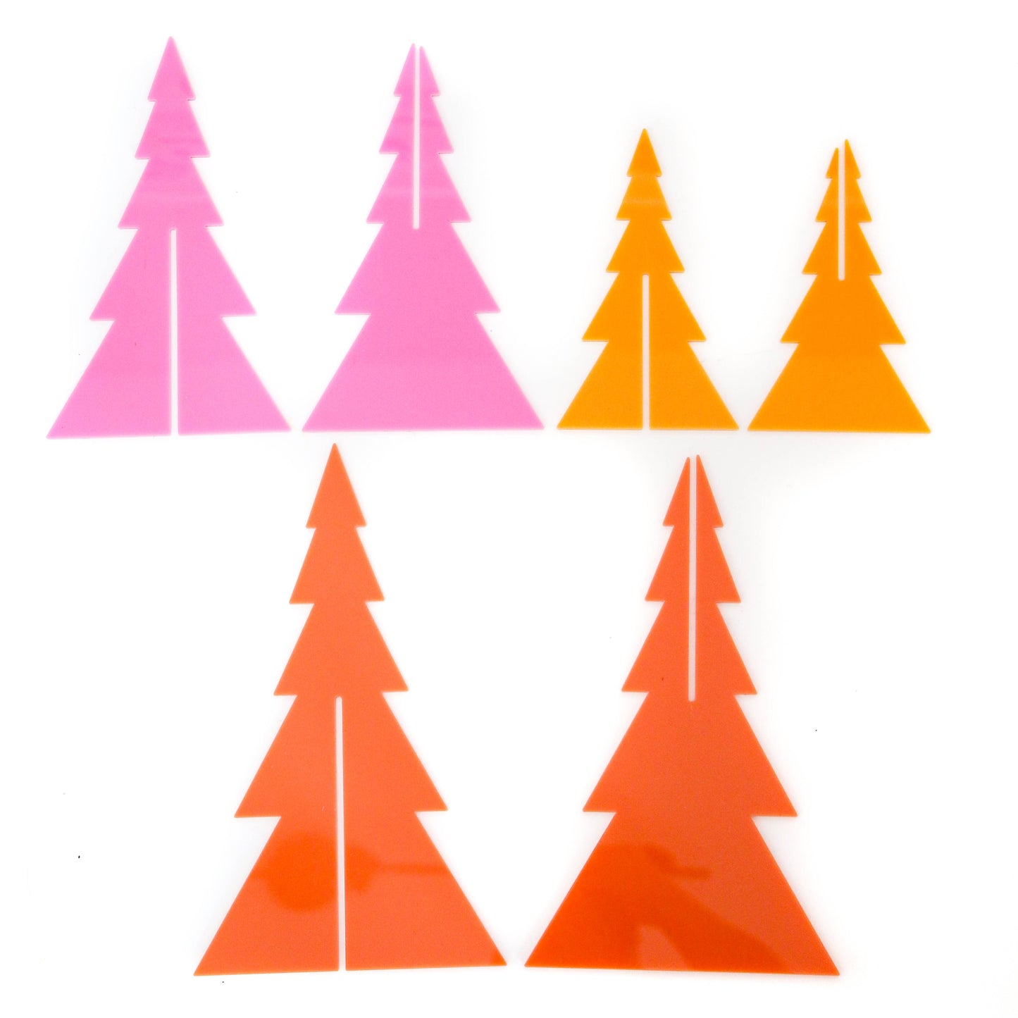 Pink and Coral Acrylic Tree Christmas Decor