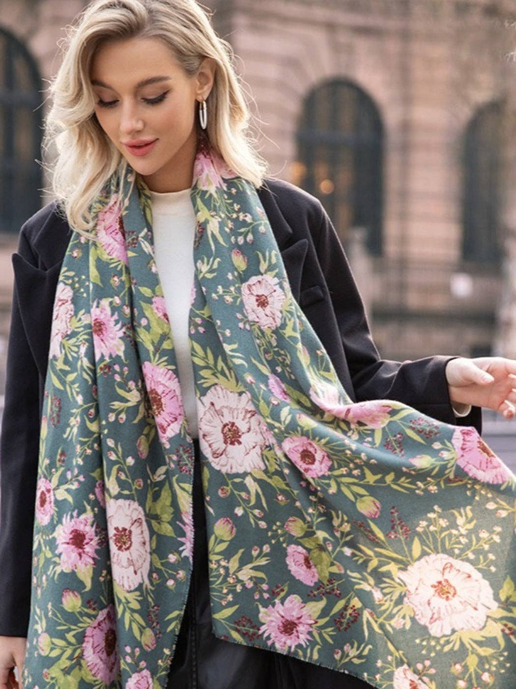 Scarvii - Winter Floral Print Scarf & Shawl