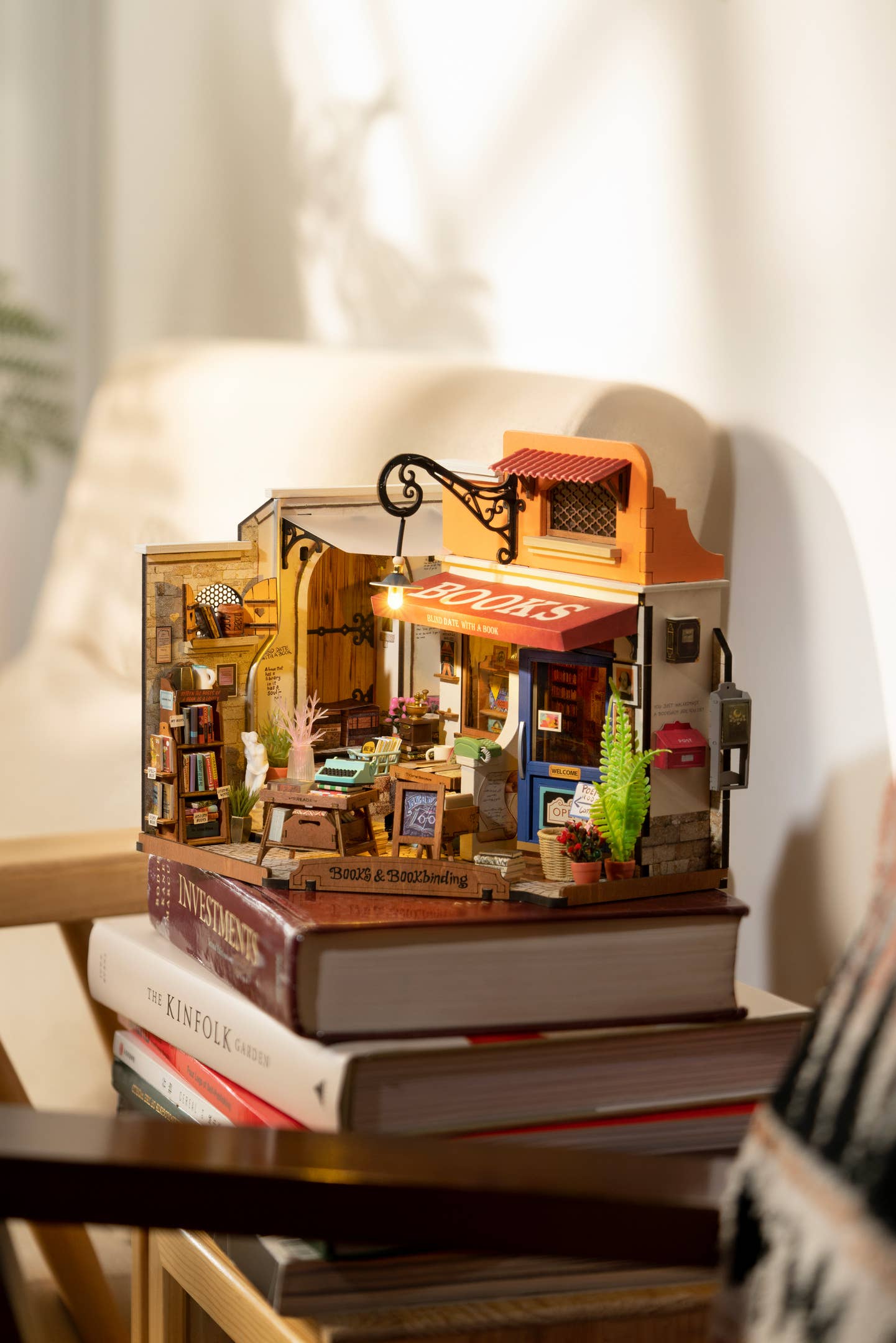 Corner Bookstore- DIY Miniature House Kit