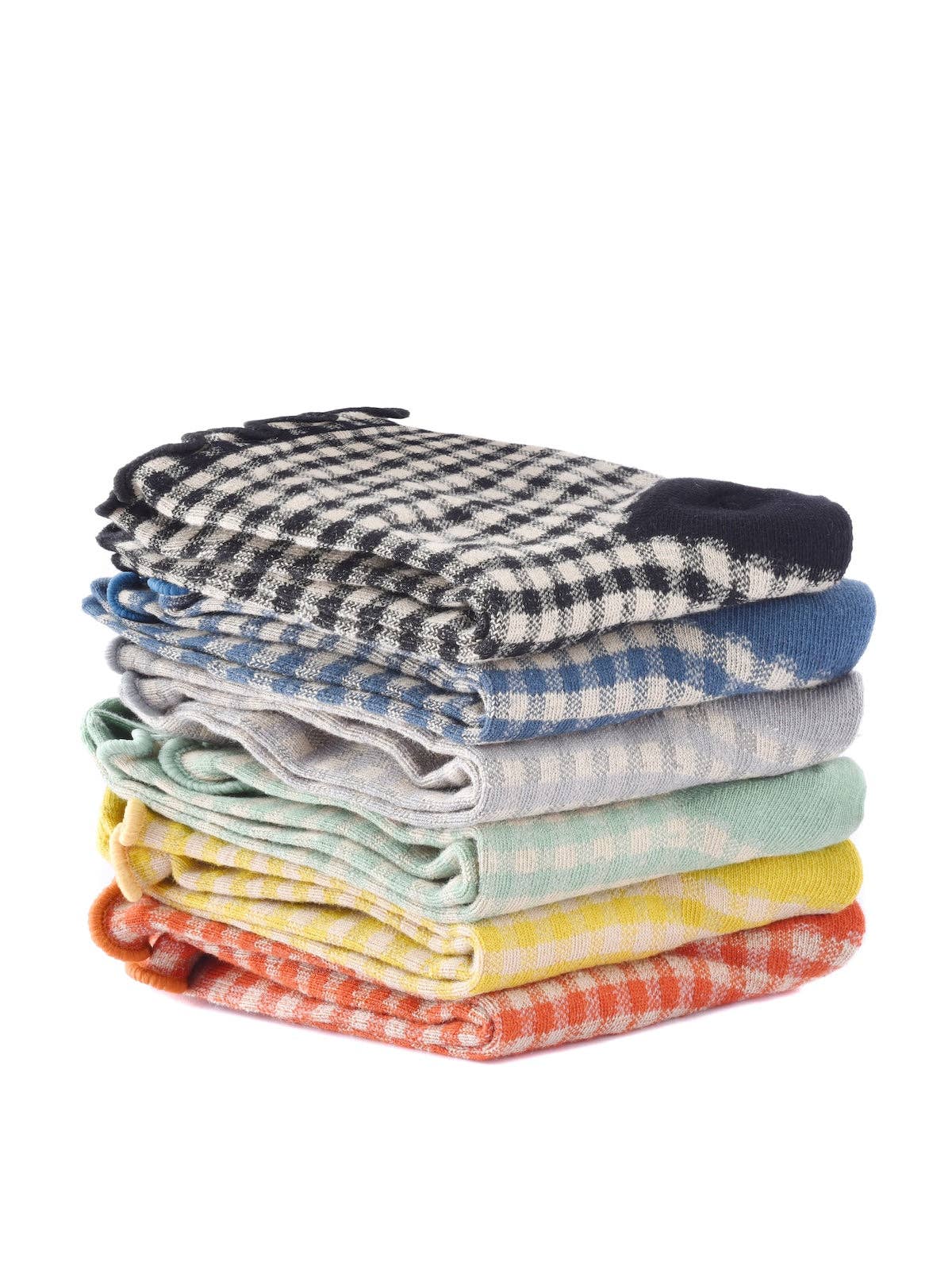 Rufia - Colorful Check Pattern Lace Socks