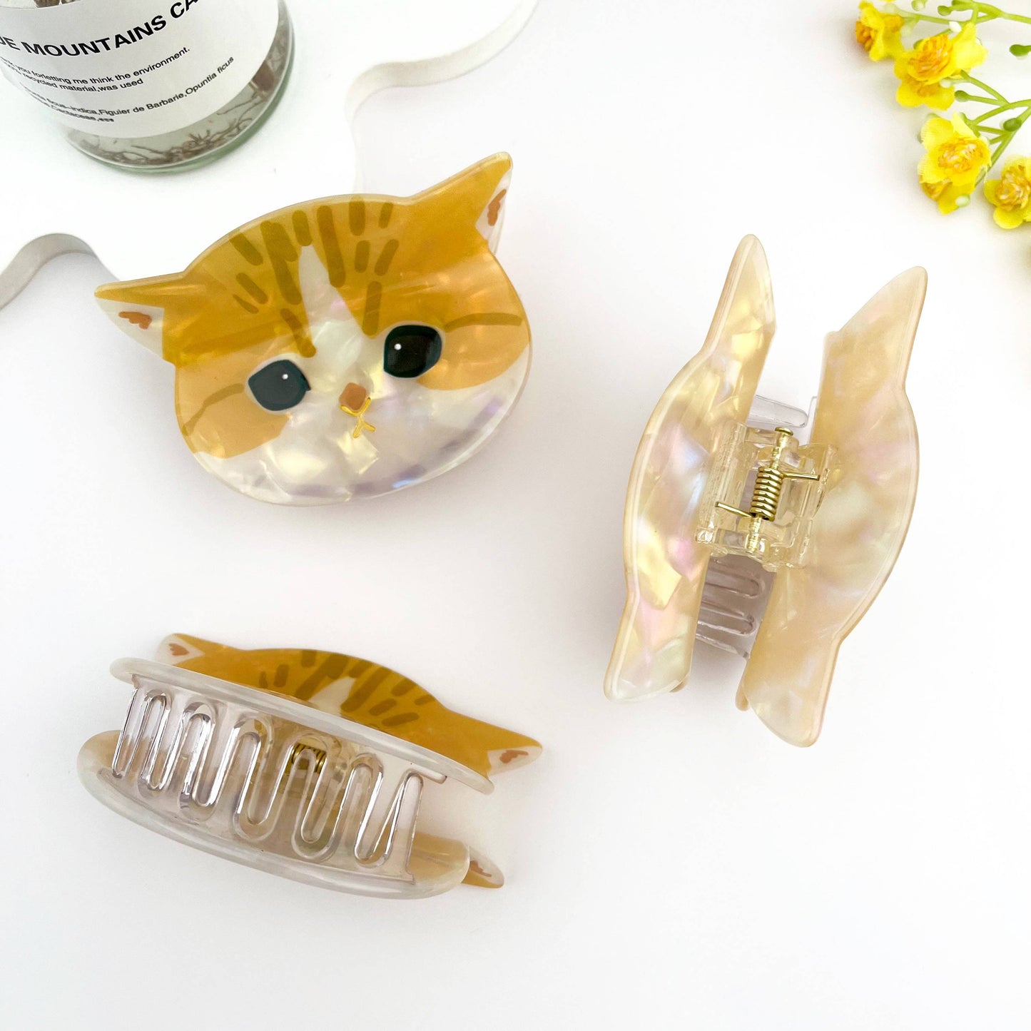 Adorable 3D Cat Acetate Hair Claw Clip – Cute & Quirky Style