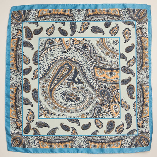 Boho Chic Paisley Lightweight Silk-Feel Square Scarf