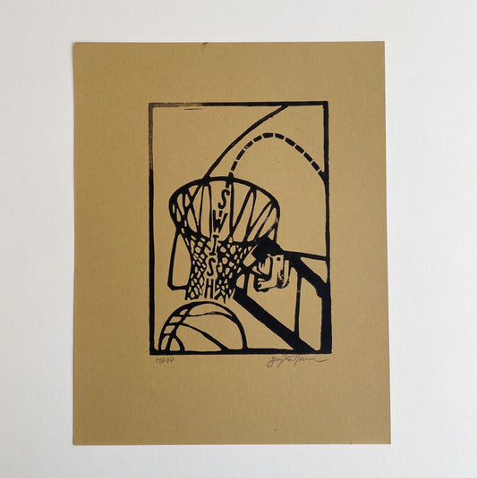 Hoop - Original Linocut Print