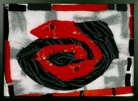 Embrace the Protector, 22" x 17", Felted wool and silk by Jennifer Angelo
