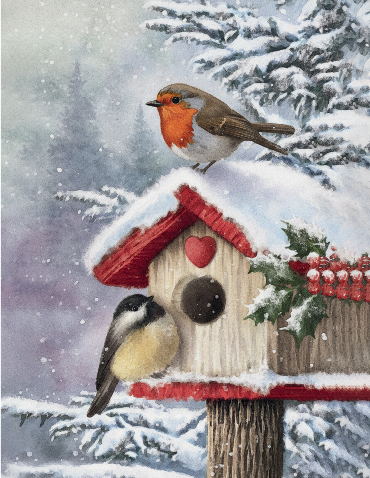 Bird Christmas Greeting Card