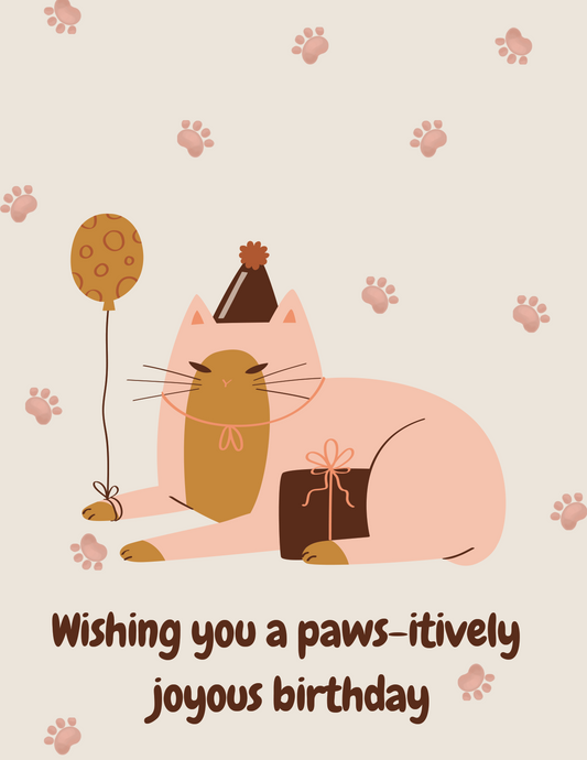 Birthday Paws Greeting Card