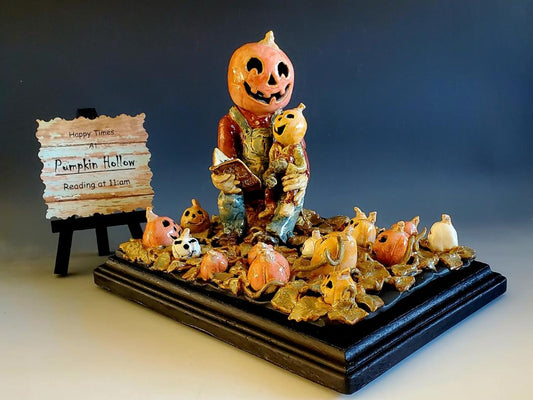 Pumpkin Hollow, Size: wood base by Wendy Brabender