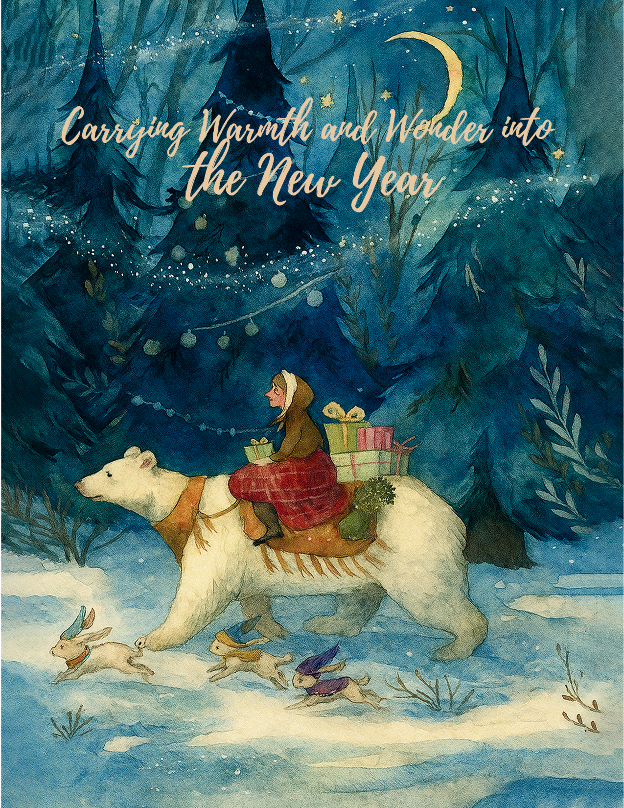Carrying Warmth and Wonder Greeting Card