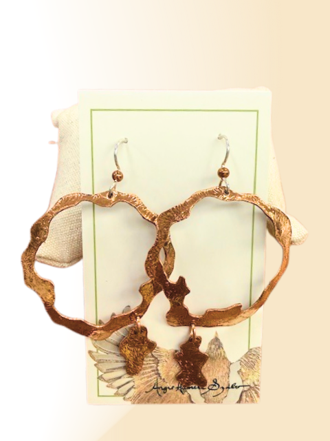 Copper Coffee Ring earrings by Angie Szabo