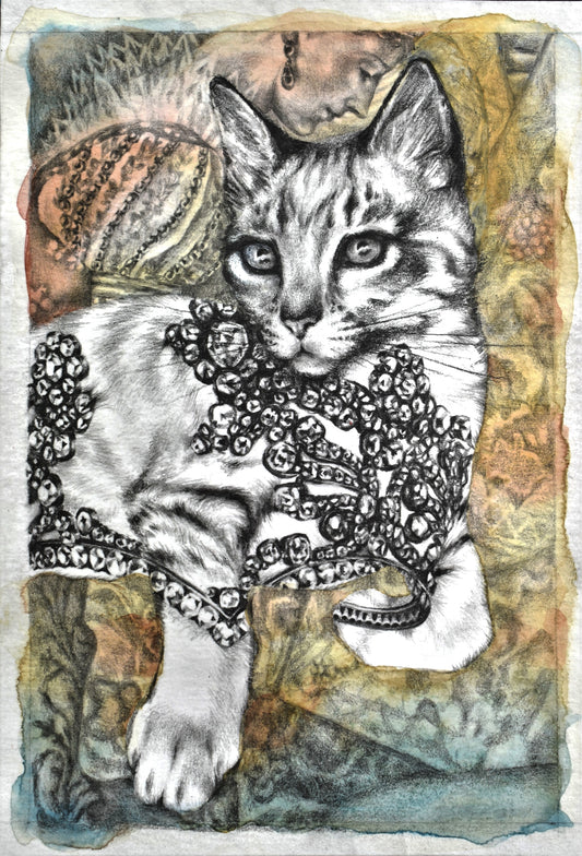 Ambition's Empress, 6" x 4", watercolor and graphite on paper by Francine Fox