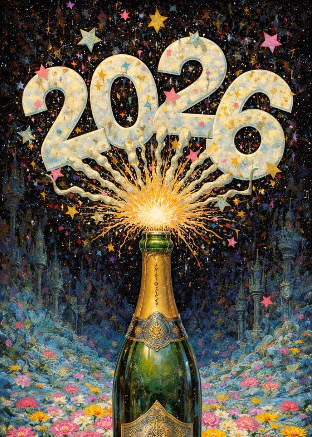 Fireworks New Year 2026 (5x7) Greeting Card