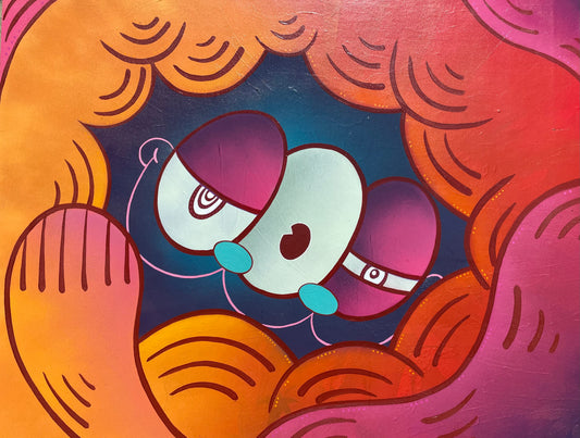 Vibrant Fields 38.5" x 50" paint paper wood by Benjamin J Floeter