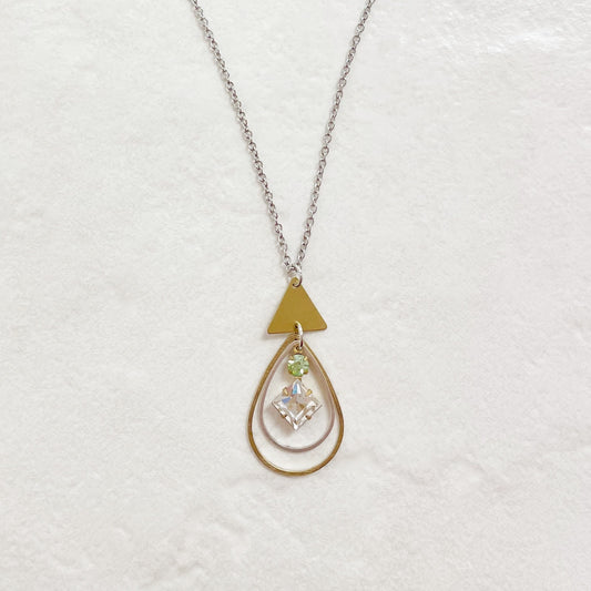 Green Stone and Diamond Necklace by Tamara Tsurkan