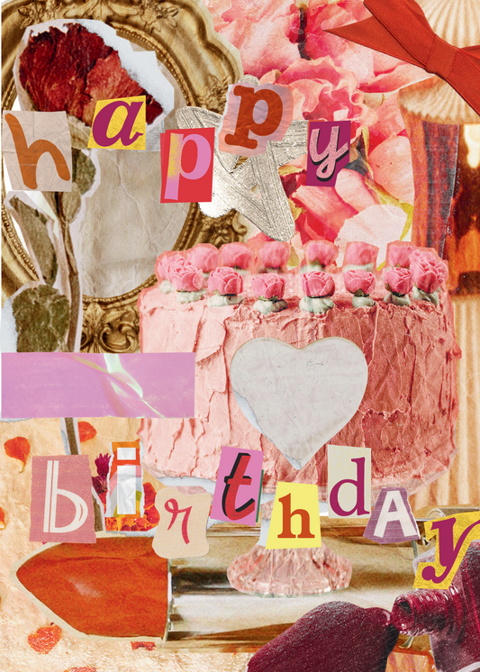 Happy Birthday Collage Greeting Card