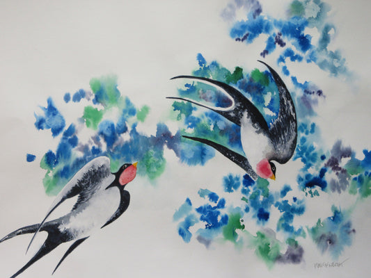 Flying Free - 24" x 18" -watercolor by Kelly Hausknecht