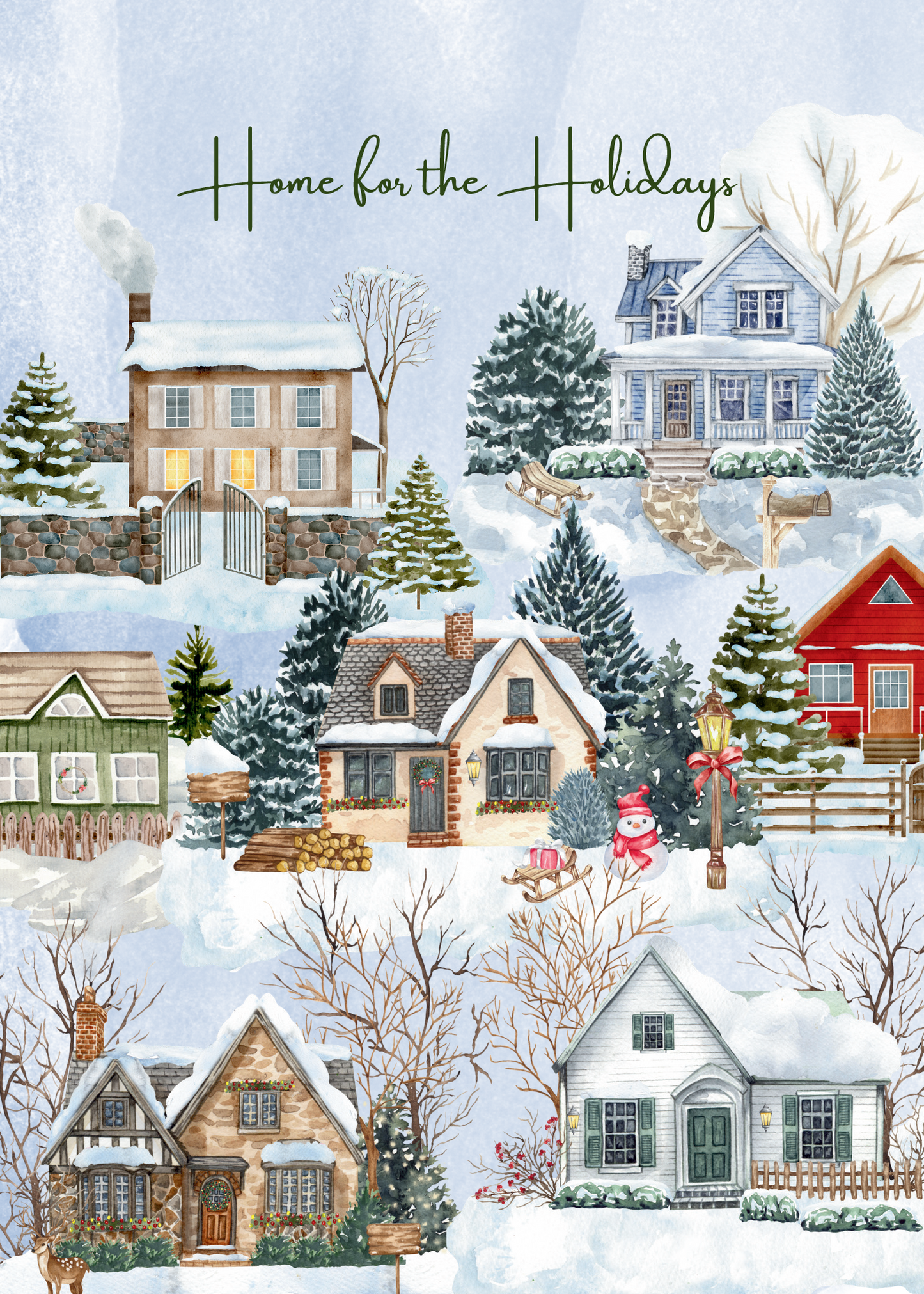 Home for the Holidays 5x7 Greeting Card