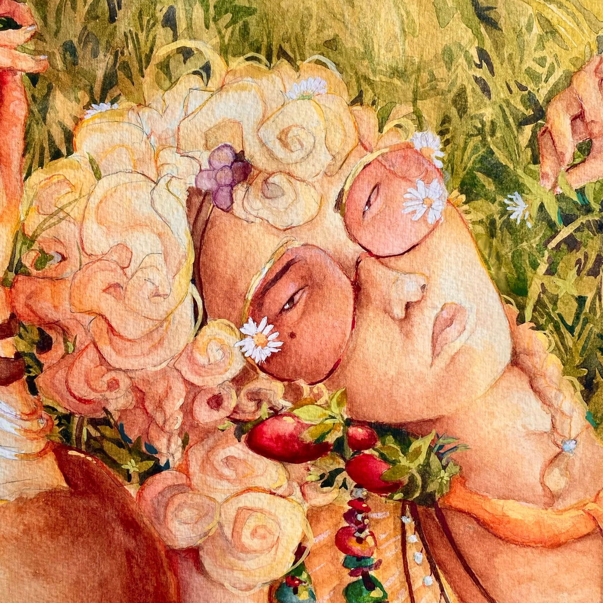 "Daisy Lady" 4 x 4 Art Print