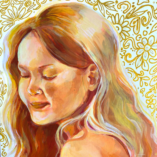 "Chica Del Sol" 4 x 4 Art Print