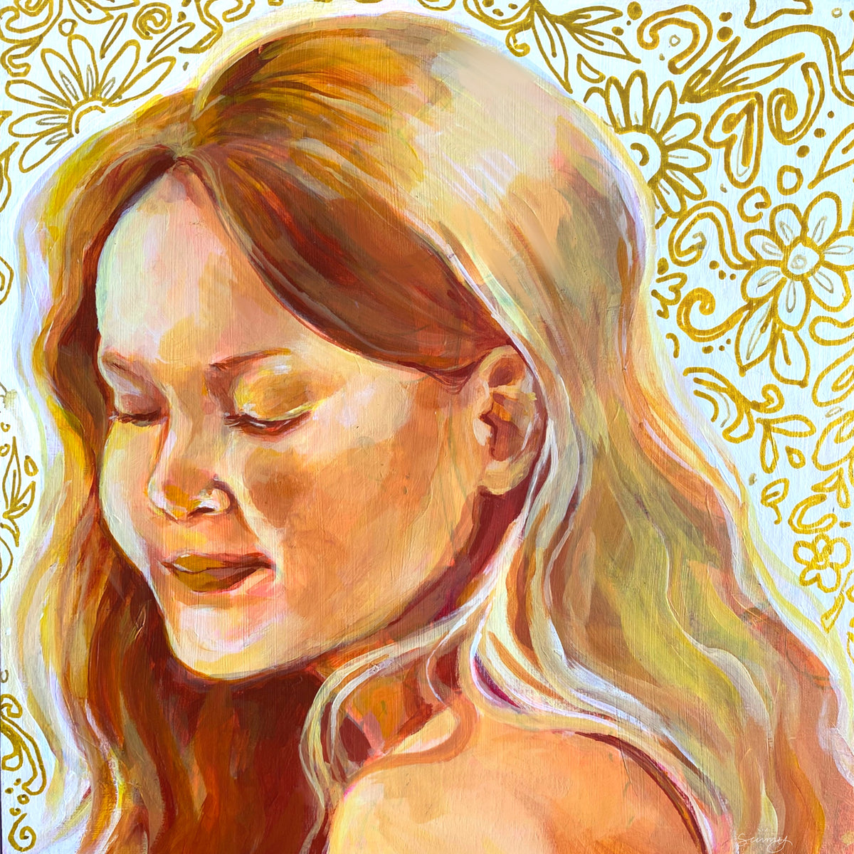 "Chica Del Sol" 12 x 12 Art Print
