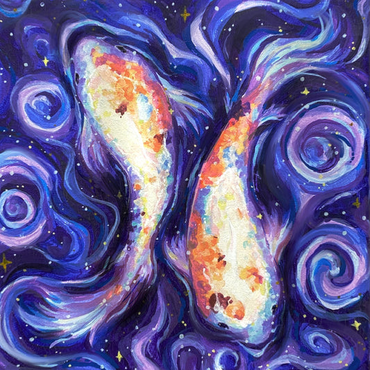 "Twin Koi" 4 x 4 Art Print