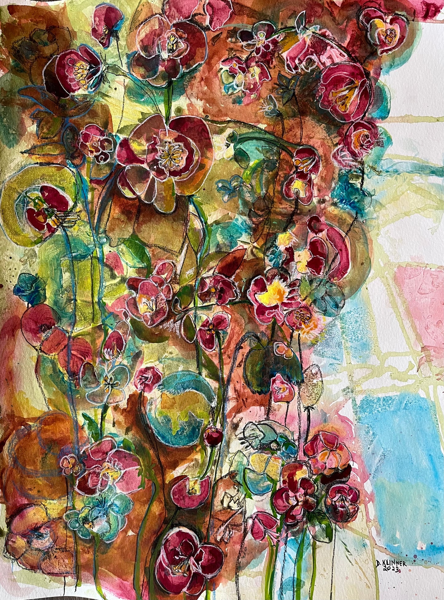 Mixed Media Flowers by Donna Klinner