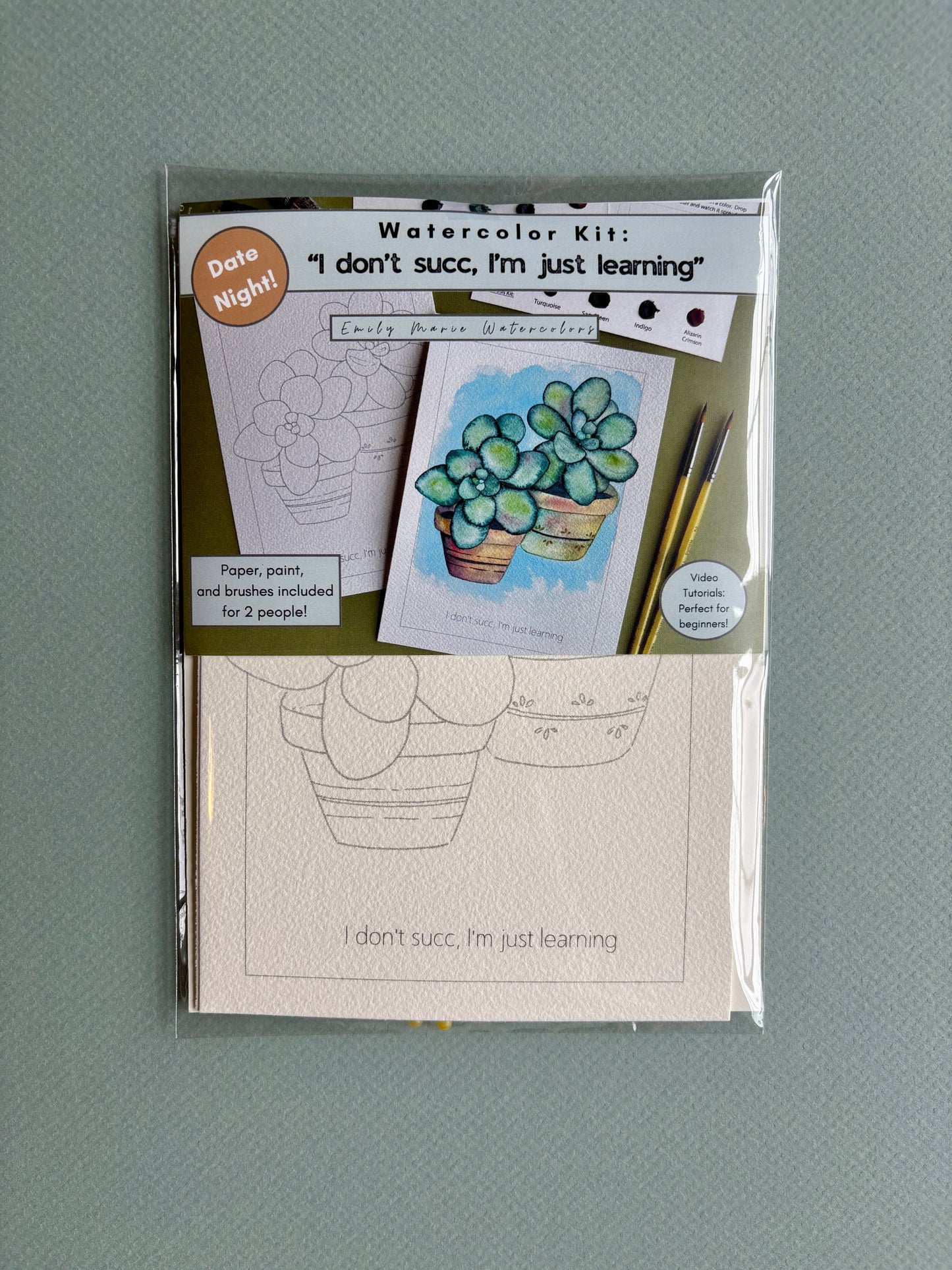 Watercolor Kit: "I Don't Succ, I'm Just Learning" by Emily Marie