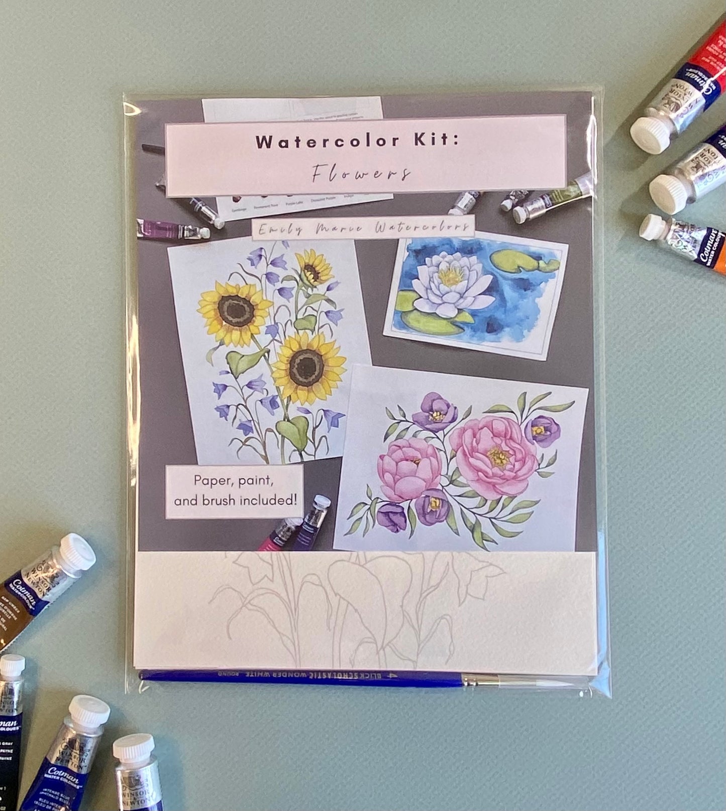 Watercolor Kit: Flowers by Emily Marie