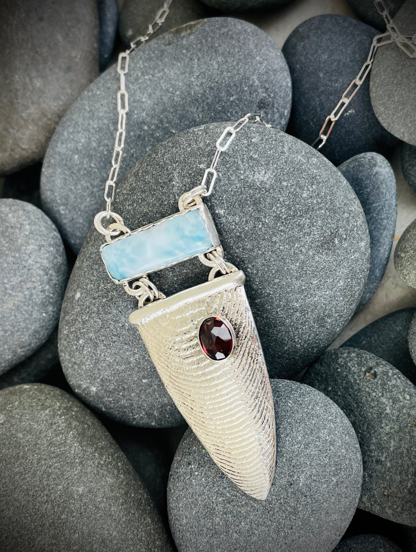 Silver Cuttlebone Necklace by A.H. Szabo Designs