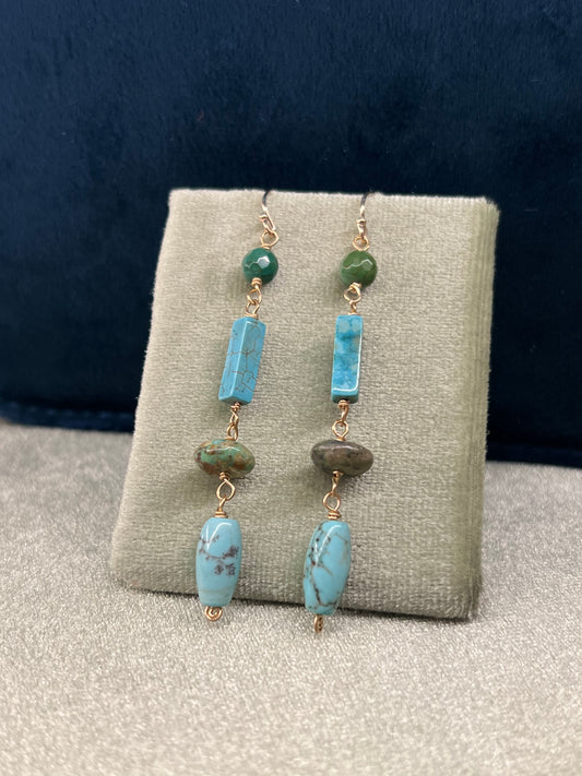 Turquoise Beaded Earrings by Cire Alexandria