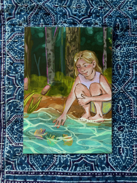 Frog Pond Art Print by Elena Delzer
