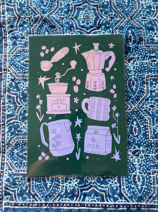 What's Your Favorite Drink? in Black Art Print by Elena Delzer